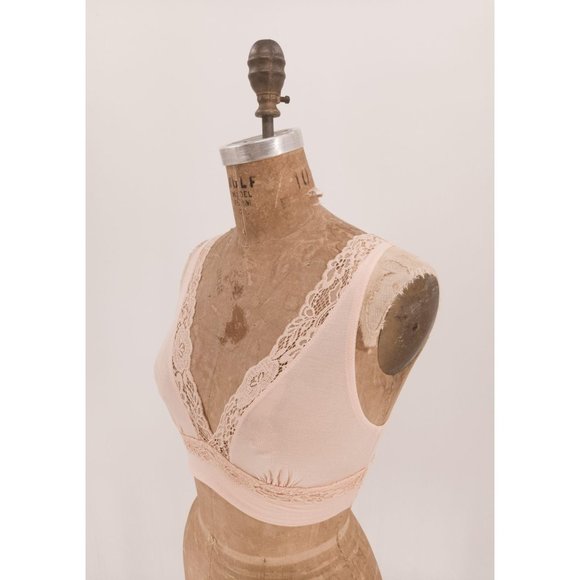 Free People Maddie Lace Trim Bralette in Peach - Picture 3 of 4